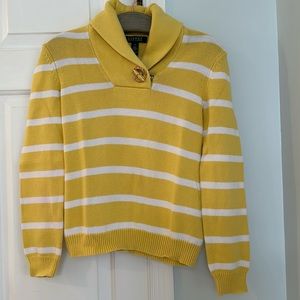 Ralph Lauren Yellow and White Stripes Sweater